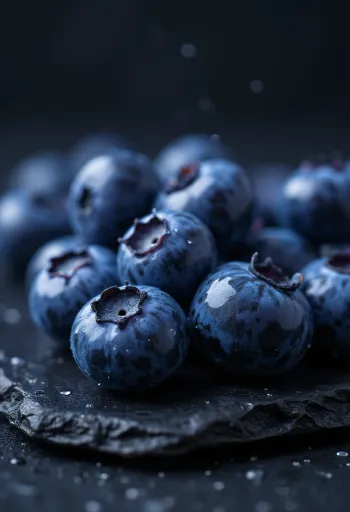 Šviežios šilauogės dubenyje ir ant stalo, su uogiene ir mėtų lapeliu