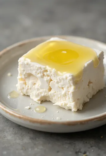 Feta sūris, supjaustytas kubeliais ir sutrupintas ant medinės pjaustymo lentelės
