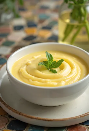 Avgolemono citrinų padažas patiektas su žuvimi ir daržovėmis
