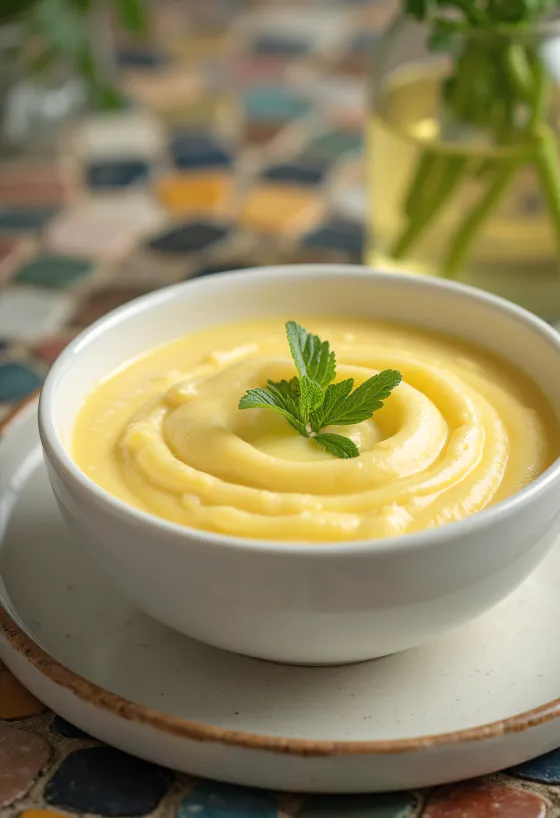 Avgolemono citrinų padažas patiektas su žuvimi ir daržovėmis