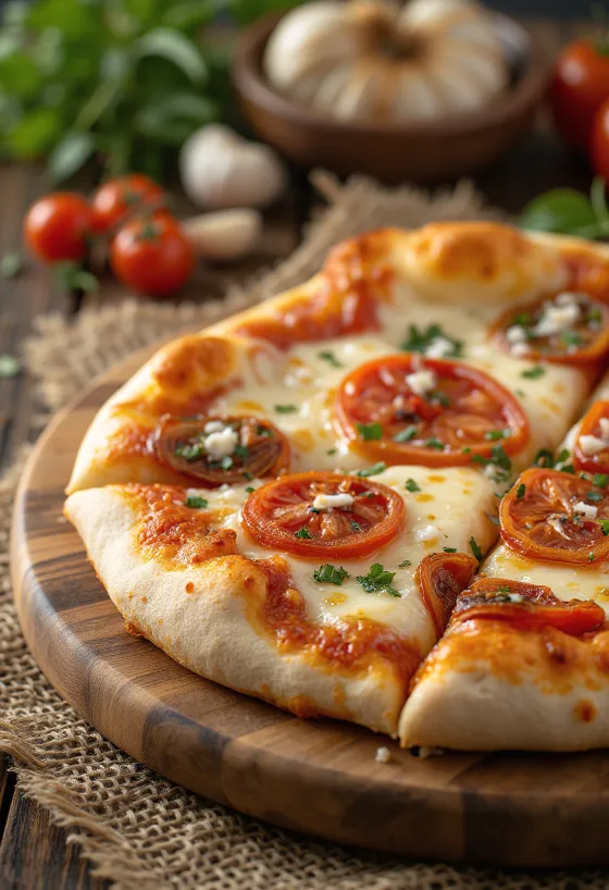 Pica ai Pomodori Secchi su džiovintais pomidorais ir sūriu