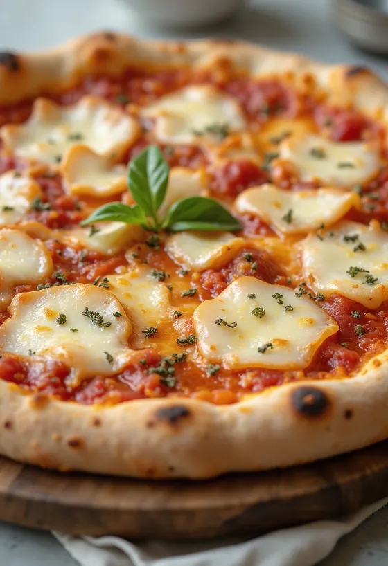 Pica al Grana Padano su sūriu ir bazilikais