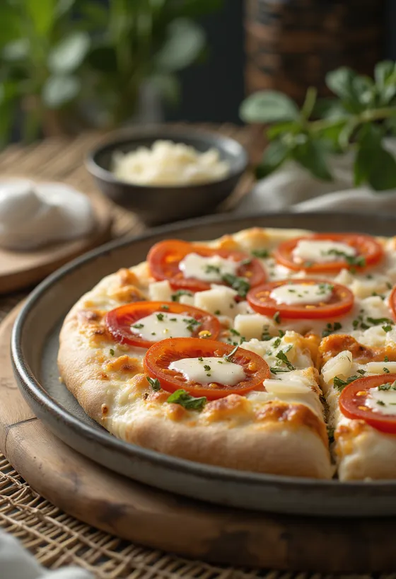 Pica al Mascarpone su bazilikais ir parmezanu