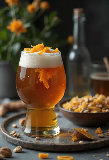 Naminis apelsininis alus bokale
