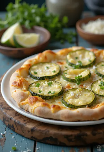 Pica al Zucchini su cukinijomis ir sūriu