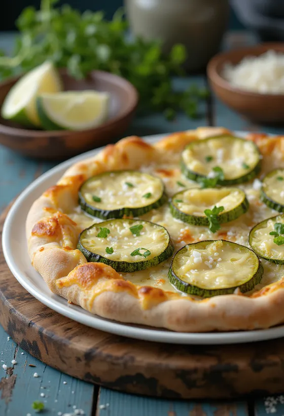 Pica al Zucchini su cukinijomis ir sūriu