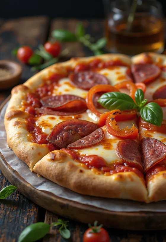 Pica alla Campagnola su saliamiu ir daržovėmis