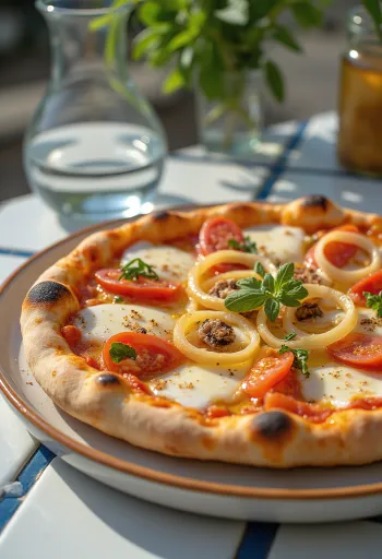 Pizza Pugliese su raudonaisiais svogūnais ir ančiuviais