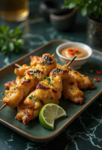 Vištienos satay su žemės riešutų padažu