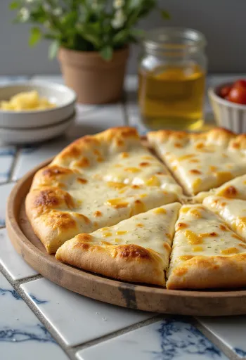 Pizza alla Crema su kreminiu sūriu ir bazilikais