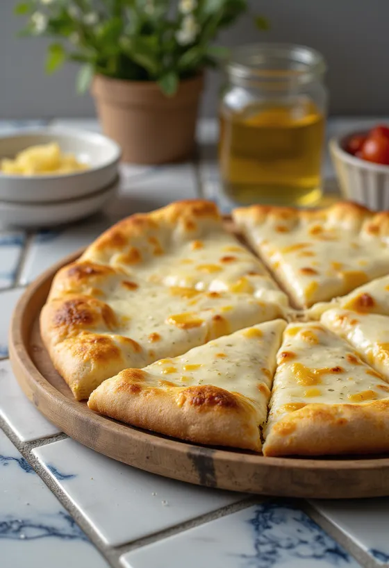 Pizza alla Crema su kreminiu sūriu ir bazilikais