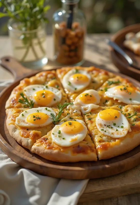 Patiekta Pizza Sabich