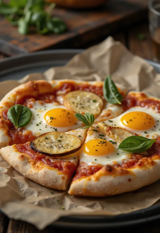 Pizza alla Melanzana su baklažanais ir mocarela