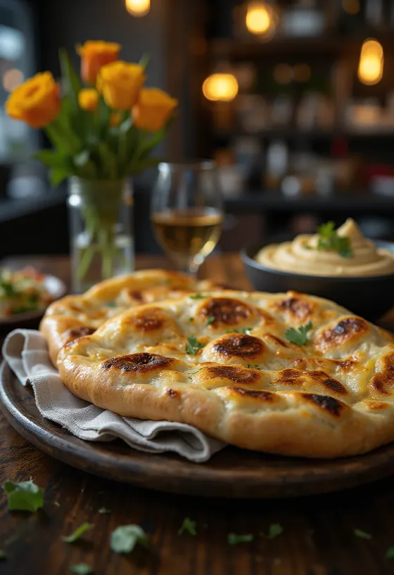 Laffa Artimųjų Rytų plokščia duona šviežiai iškepta