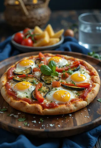 Pizza alla Griglia Vegetale su grilyje keptomis daržovėmis ir mocarela