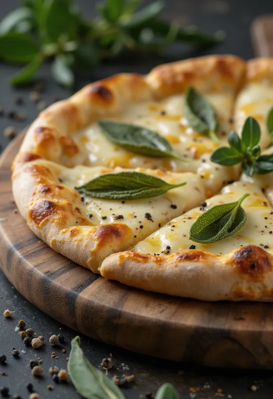 Pizza alla Salvia su šalavijais ir sūriu