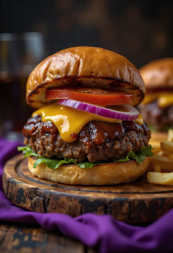 BBQ mėsainiai patiekti