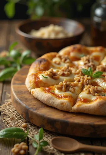 Pizza alle Noci su riešutais ir sūriu