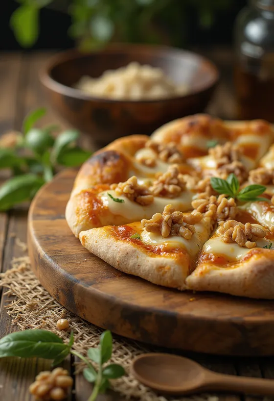 Pizza alle Noci su riešutais ir sūriu
