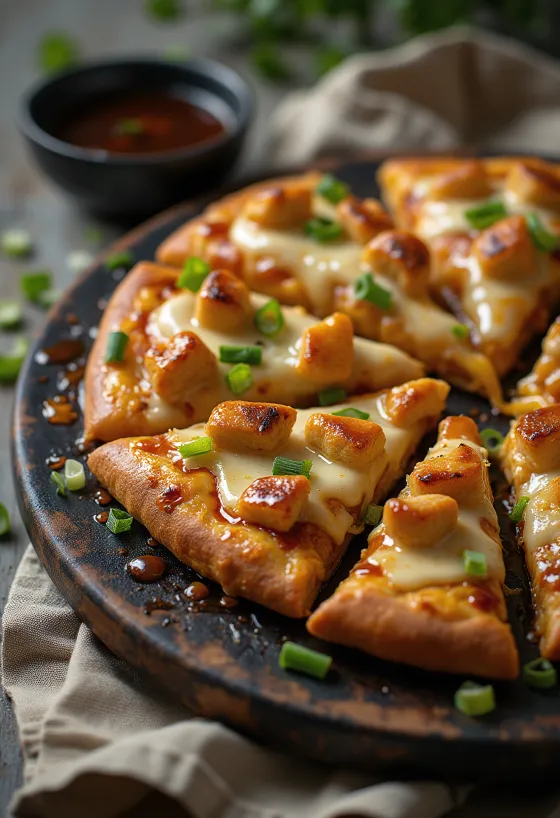 Teriyaki chicken pizza su griliuota vištiena ir sezamo sėklomis
