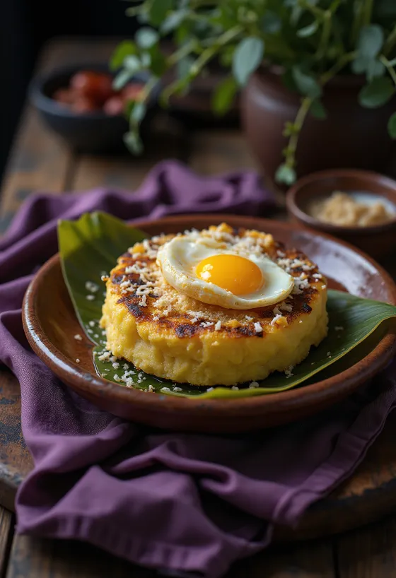 Bibingka Filipinų pyragas patiektas