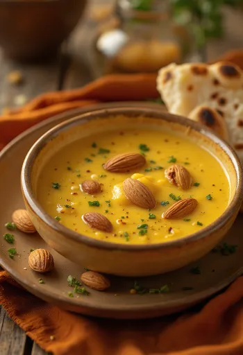 Indiškas korma kario padažas patiektas