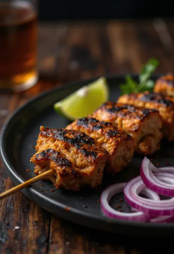 Aštrūs Suya jautienos vėrinukai su daržovėmis