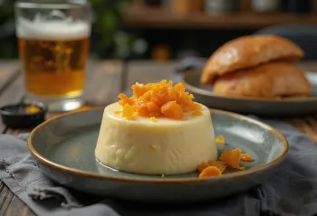 Patiekta panna cotta su alumi