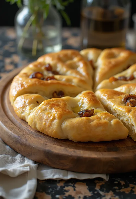 Sviestinė focaccia lėkštėje