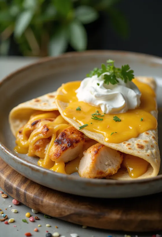 Kesadilija su vištiena ir sūriu