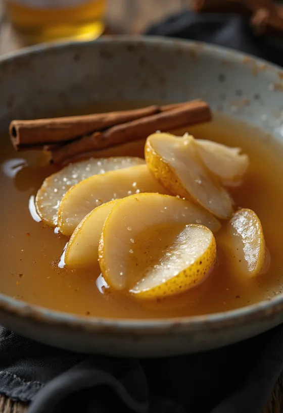 Cinamoninis kriaušių sidras su šviežiomis kriaušėmis ir cinamono lazdele