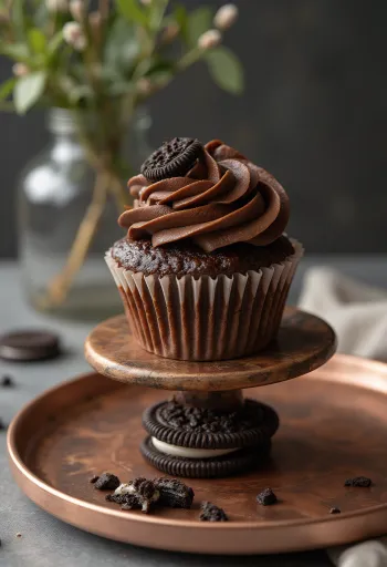 Šviežiai iškepti keksiukai su Oreo įdaru