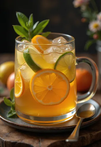Citrusinis sidras, patiektas