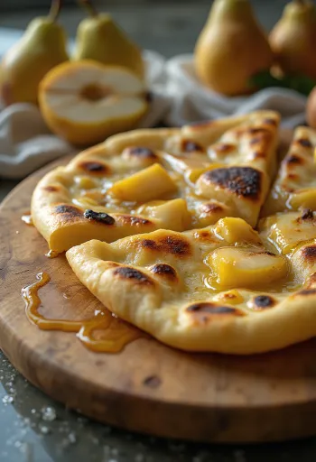 „Naan“ duona su kriaušėmis patiekta lėkštėje