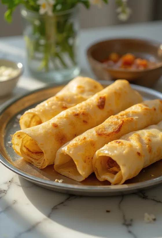 Dosa pietų Indijos blynas lėkštėje