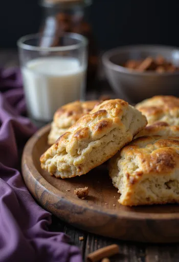 Cinamoniniai „Scones“ patiekti