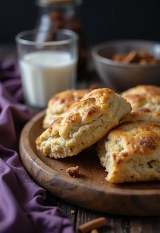 Cinamoniniai „Scones“ patiekti