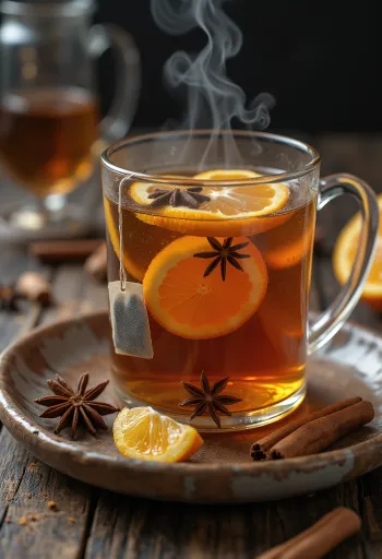 Prieskoninis chai sidras puodelyje