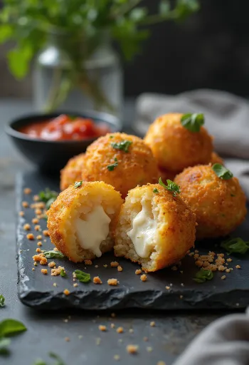 Patiekti Arancini su pomidorų padažu