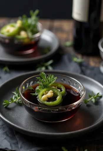 Patiektas jalapenų, raudonojo vyno ir balzaminio acto padažas