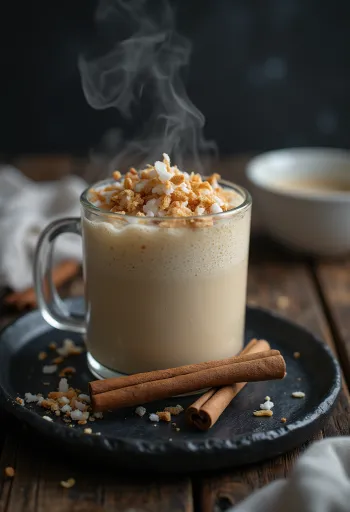 Kokosinis sidras, patiektas taurėje