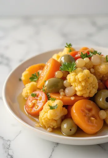 Saldžiarūgštė giardiniera lėkštėje