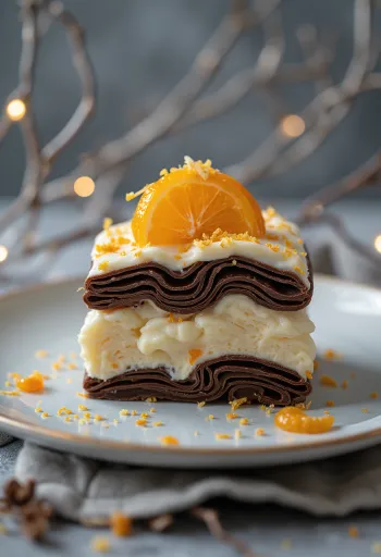 Viennetta Orange Chocolate ledai su apelsinų sluoksniais ir traškiu šokoladu