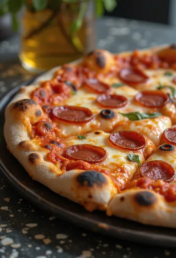 Pica su rūkytu sūriu ir pepperoni šviežiai iškepta