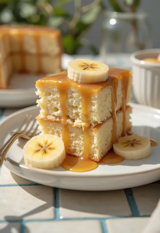 Patiektas bananų ir karamelės tortas