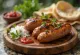 Čevapčičiai Balkanų mėsos dešrelės patiektos