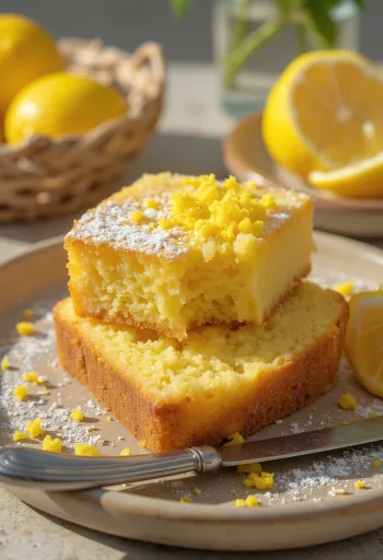 Citrininis tortas be glitimo, papuoštas šviežiomis citrinos griežinėliais