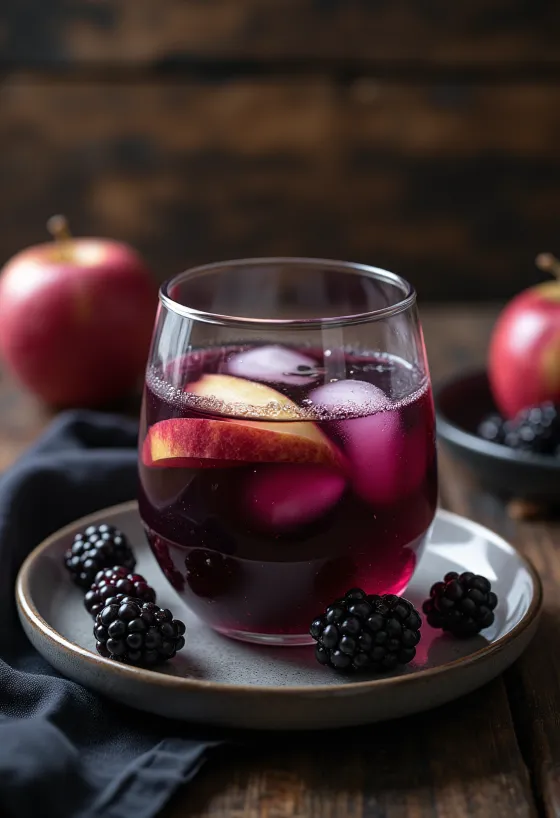 Gervuogių ir obuolių punšas stiklinėje