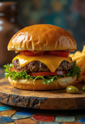 Mėsainis su „Angus“ jautiena ir šviežiais ingredientais