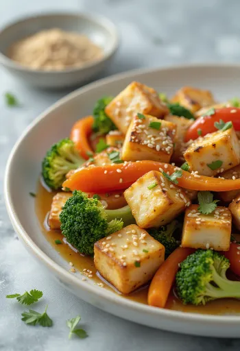 Česnakinis tofu su daržovėmis